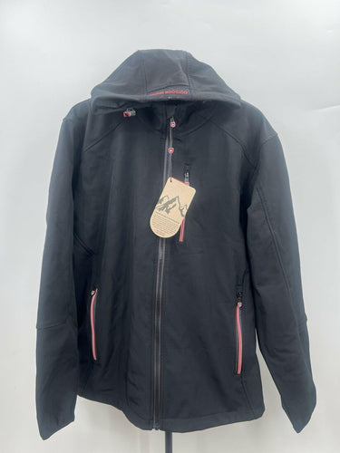Outdoor United Jacket Mens Black Softshell Fleece Lined Hooded Ski Outdoor XL Outdoor United