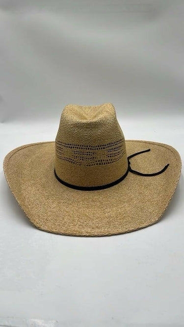 Rodeo King Jute Straw Cowboy Hat Vented Crown Wide Brim Brick Crease Size 7 1/8 Rodeo King