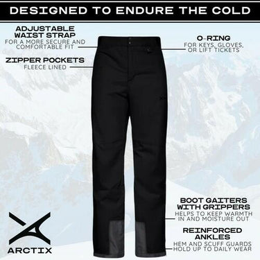 Arctix Men's Essential Snow Pants, Black, XX-Large Arctix