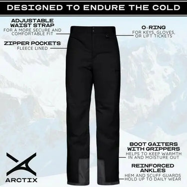 Arctix Men's Essential Snow Pants, Black, XX-Large Arctix