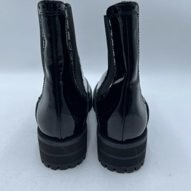 Stuart Weitzman Lodge Brogue Chelsea Booties Black Patent Leather Size 5B