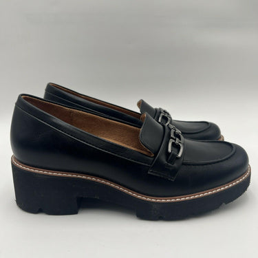 Women’s Naturalizer Cabana Black Chain Lug Sole Loafer Platform Shoes Size 8.5W Naturalizer