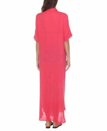 Raviya Women's Button-Down Maxi Dress Cover-Up (Raspberry, Medium)
