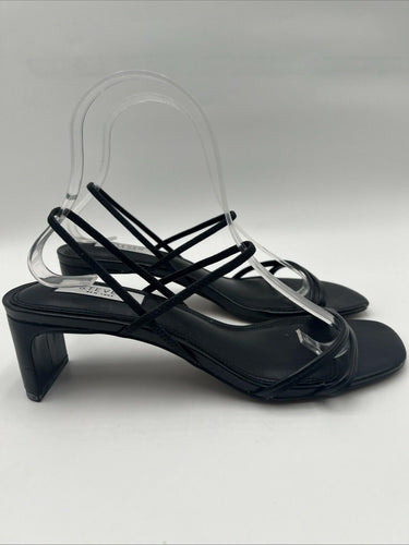 Women’s Steven By Steve Madden Owen Black Block Heel Sandals Size 8.5M Steven