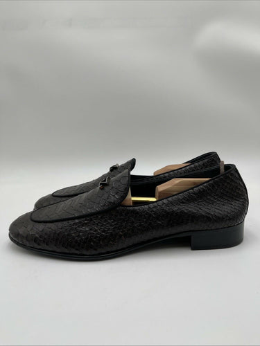 Giuseppe Zanotti GZ RUDOLPH men's loafers brown crocodile-print leather Size 46