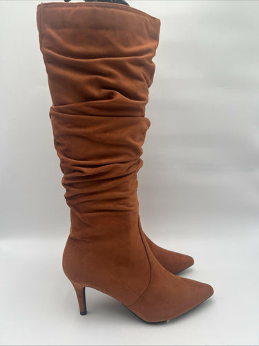 Bellini Women's Amp Heeled Dress Boot, Rust Microsuede Size 8 Bellini