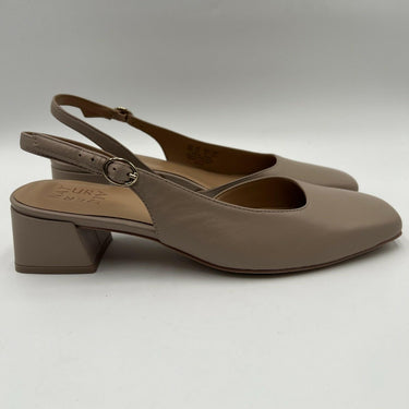 Naturalizer Women's Jayla Slingback Pump Shoes Warm Fawn Tan Leather Size 9W Naturalizer
