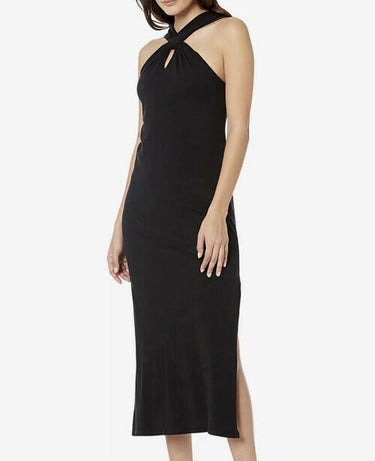 NWT Sundry Womens Keyhole Midi Dress Black Size 3 Sundry