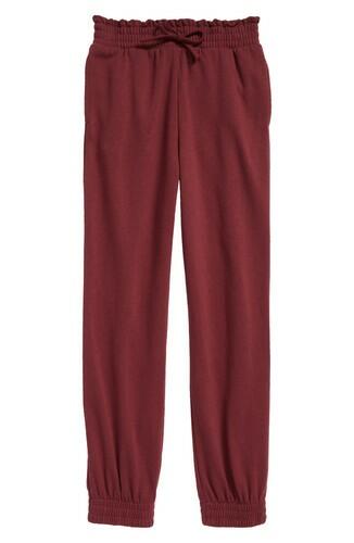 Love, Fire Kids' Smocked Joggers in Burgundy SIZE M Love, Fire