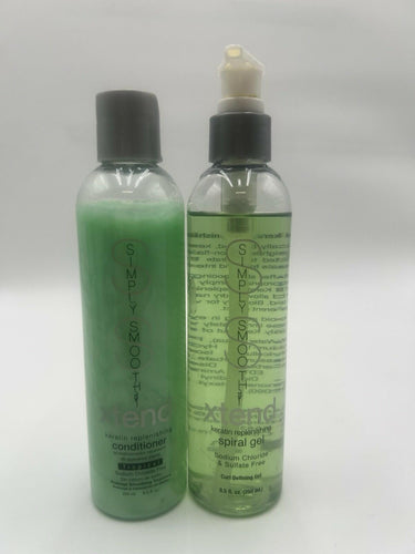Simply Smooth Xtend Spiral Gel & Keratin Conditioner Set 2x 8.5oz New Curl Duo Simply Smooth