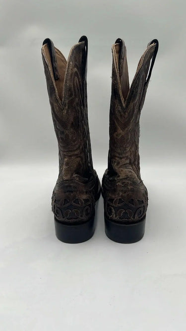 Corral Men's Exotic Alligator Inlay Western Boots Brown Size 8D Corral