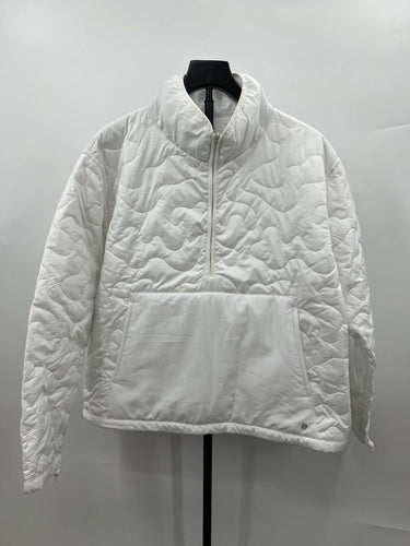 Layer8 Women’s Stitch Quilt Pullover Quarter Zip, White Size L Layer 8