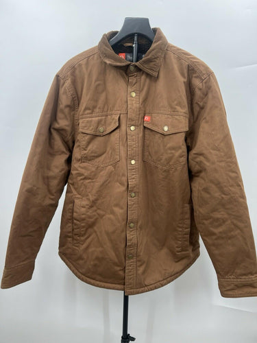 The American Outdoorsman Canvas Shirt Jacket Sherpa Lined Caramel Workwear M The American Outdoorsman