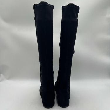 Women’s Stuart Weitzman Hidden Wedges black stretch suede tall boot Size 7.5M Stuart Weitzman