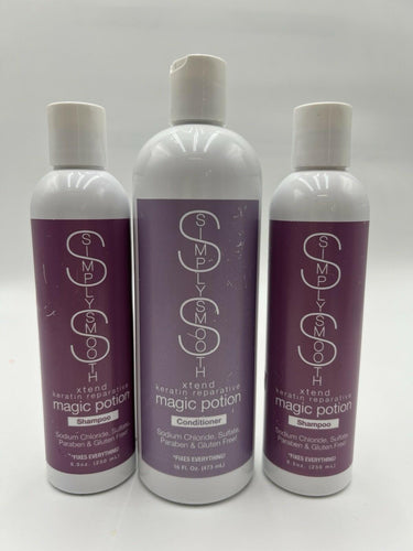 Simply Smooth Xtend Magic Potion Shampoo 8.5oz Lot 2 + Conditioner 16oz Set Simply Smooth