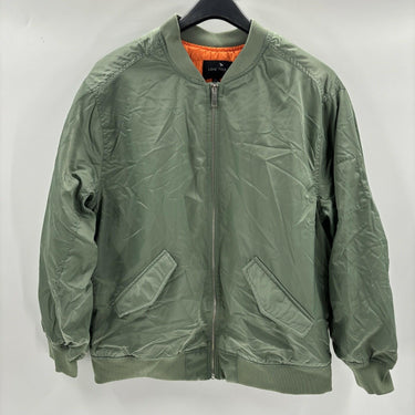 NWOT Love Tree Women’s Full Zip Solid Bomber Jacket, Khaki Size S Love Tree