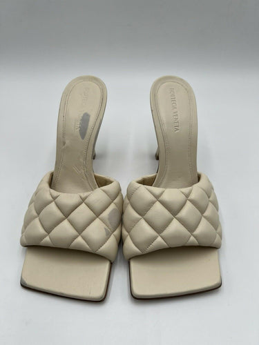 Bottega Veneta Padded Mules in Seasalt White quilted lambskin leather Size 39.5