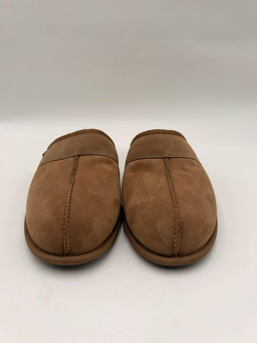 UGG Australia Mens Scuff Suede Sheepskin Lined Slippers Chestnut Size 12