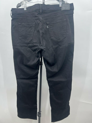 Levis Classic Straight Jeans Womens Black Denim Stretch Straight Leg Size 18W Levi's