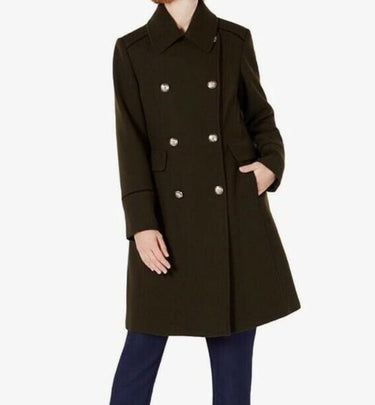 NWT Vince Camuto Womens Double Breasted Wool Coat Black Size 2XS Vince Camuto