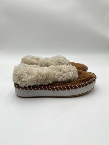 Tory Burch Women's Shearling Slippers Brown Suede Size 5 Tory Burch