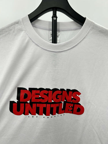 Designs Untitled White Men t-shirt red graphic logo Size XL White