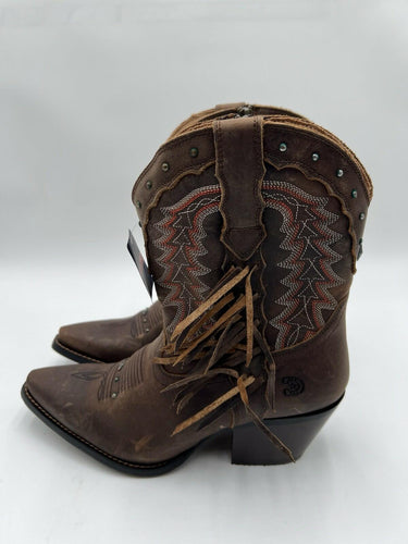 Durango Crush Women's Roasted Pecan Fringed Western Boots Size 8.5M