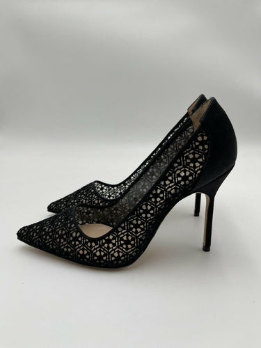 Women's Manolo Blahnik BB 105mm stiletto pumps in black lace Size 37.5 Manolo Blahnik