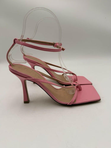 Bottega Veneta Women's Stretch Strap Heeled Sandals Pink Leather Size 36 Bottega Veneta