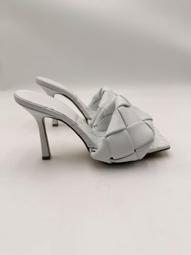 Women’s Bottega Veneta Lido mules white intrecciato woven leather Size 37.5 Bottega Veneta