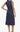 Maggy London Solid Linen Cotton Fit and Flare with Scallop Detail Navy Dress 6 Maggy London