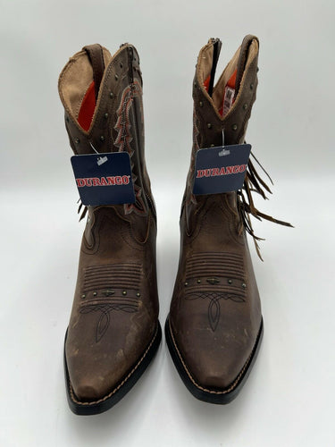 Durango Crush Women's Roasted Pecan Fringed Western Boots Size 8.5M