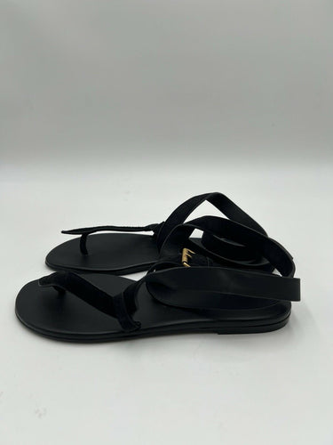 Christian Dior "Dior Up" flat thong sandals Black Leather / Suede Size 37 Dior