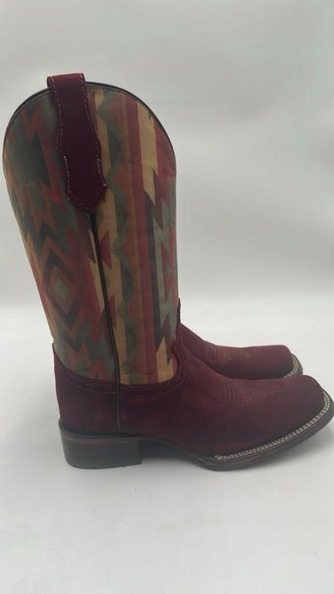 Circle G by Corral Ladies Aztec Embroidery Square Toe Wine Boots L5725 Circle G by Corral