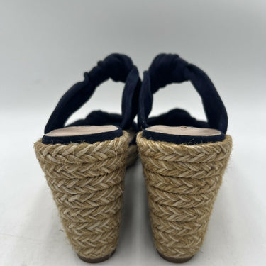 Stuart Weitzman Loveknot Navy espadrille wedge slides Size 8 Stuart Weitzman
