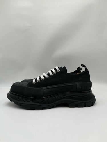 Alexander McQueen black canvas Tread Slick lace-up sneaker Size 42 Alexander McQueen