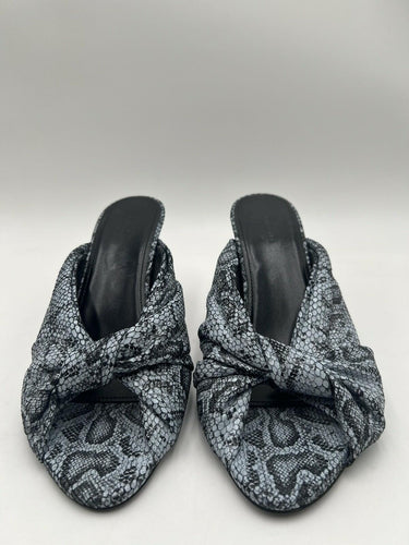 Balenciaga Drapy knot-front slide heels snake-print leather Size 38