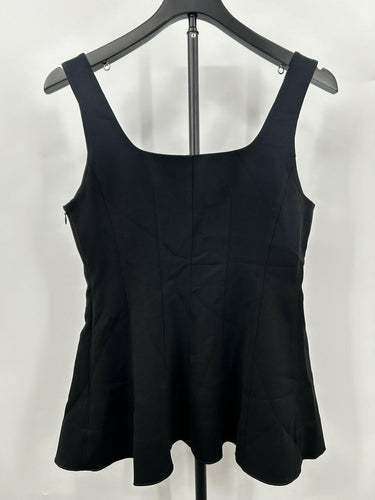Theory Womans black peplum top Lightweight Drapey Crepe Size M Theory