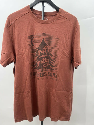 Brothers and Sons B+S Men's Rust Slub Cotton Graphic T-Shirt Port A Potty M Brother & Son