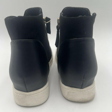 Mix No. 6 HIEDI Black Fabric Side Zip Mid Top Wedged Sneakers Kids Size 2 M Mix No. 6