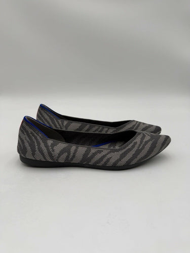 ROTHY’S “THE POINT” Gray Zebra Knit Pointed Toe Slip On Flats Womens Size 5 Rothy’s