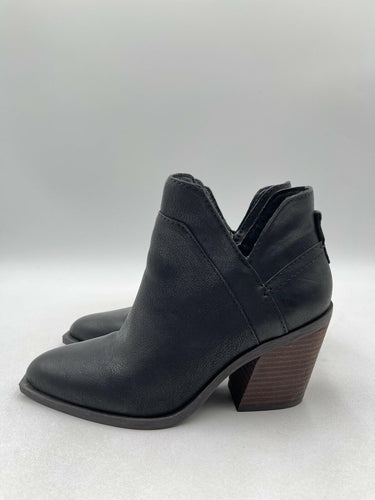 Women’s Crown Vintage Stavie Black Leather Ankle Side Zip Bootie Size 7M