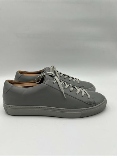 Men’s Saks Fifth Avenue gray minimalist leather sneakers Low Too Size 10.5 Saks Fifth Avenue
