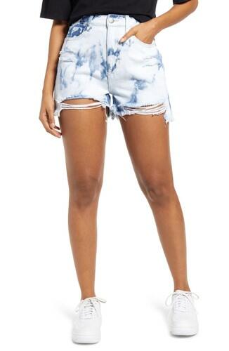 BP. Womens Ripped Nonstretch Denim Cutoff Shorts Blue Bleached Wash 27 BP.