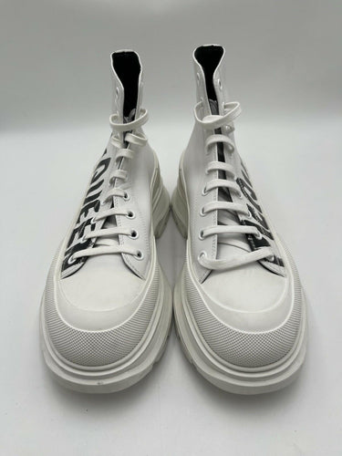 Alexander McQueen Tread Slick Boot in Optic White graffiti logo print Size 44 Alexander McQueen