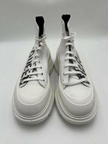 Alexander McQueen Tread Slick Boot in Optic White graffiti logo print Size 44 Alexander McQueen