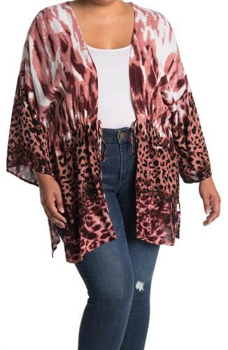 Lovestitch Animal Print woman Caftan in Sienna/black at Nordstrom, Size 1X Lovestitch