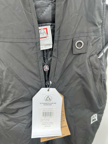 Avalanche Ski Bib Overalls Girls Black Insulated Snow Pants Waterproof Warm L Avalanche