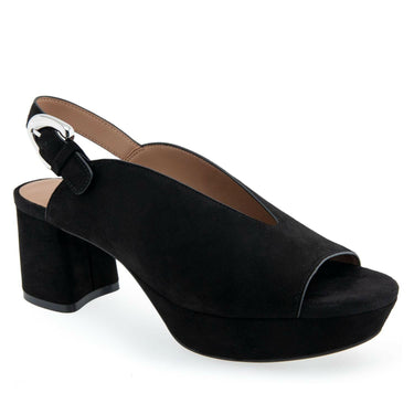 Aerosoles Women's Cornelia Heeled Sandal, Black Suede, Size 8.5 Wide