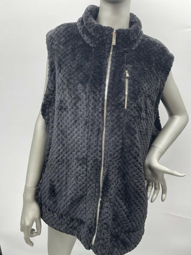NWT Women’s Carmen Marc Valvo Full Zip Vest Color Black Size 3X Carmen Marc Valvo